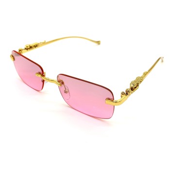 Gold Panther Frame Multi-Color Sunglasses