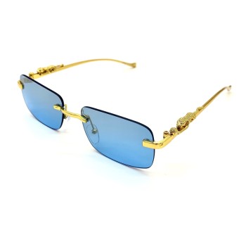 Gold Panther Frame Multi-Color Sunglasses