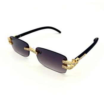 Diamond Wooden Frame Sunglasses