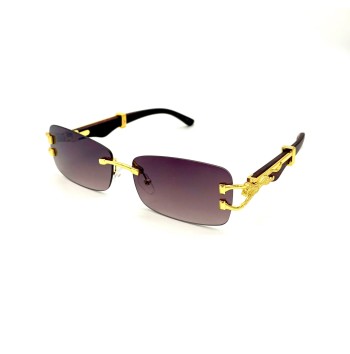 Wooden Panther Frame Sunglasses