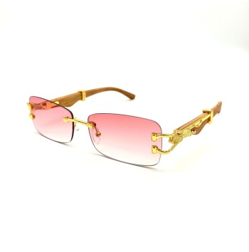 Wooden Panther Frame Sunglasses