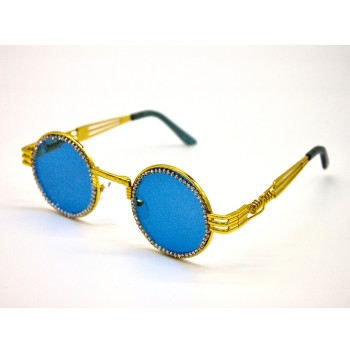 Diamond Circle Gold Frame Sunglasses