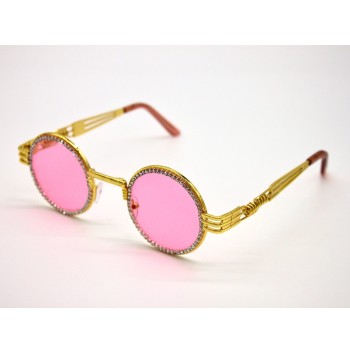 Diamond Circle Gold Frame Sunglasses