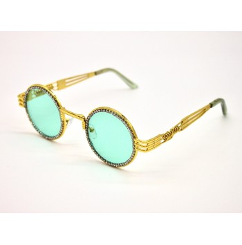 Diamond Circle Gold Frame Sunglasses