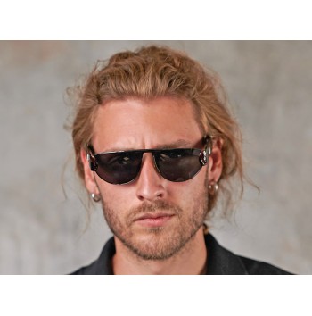 black vintage gunmetal sunglasses