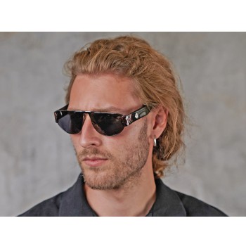 black vintage gunmetal sunglasses